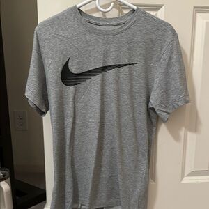 Nike Gray Short Sleeve Tee with Black Swoosh